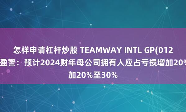 怎样申请杠杆炒股 TEAMWAY INTL GP(01239.HK)盈警：预计2024财年母公司拥有人应占亏损增加20%至30%