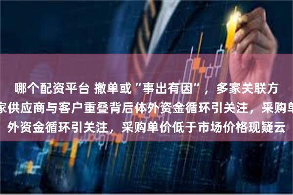 哪个配资平台 撤单或“事出有因”，多家关联方交易额超千万元，十余家供应商与客户重叠背后体外资金循环引关注，采购单价低于市场价格现疑云